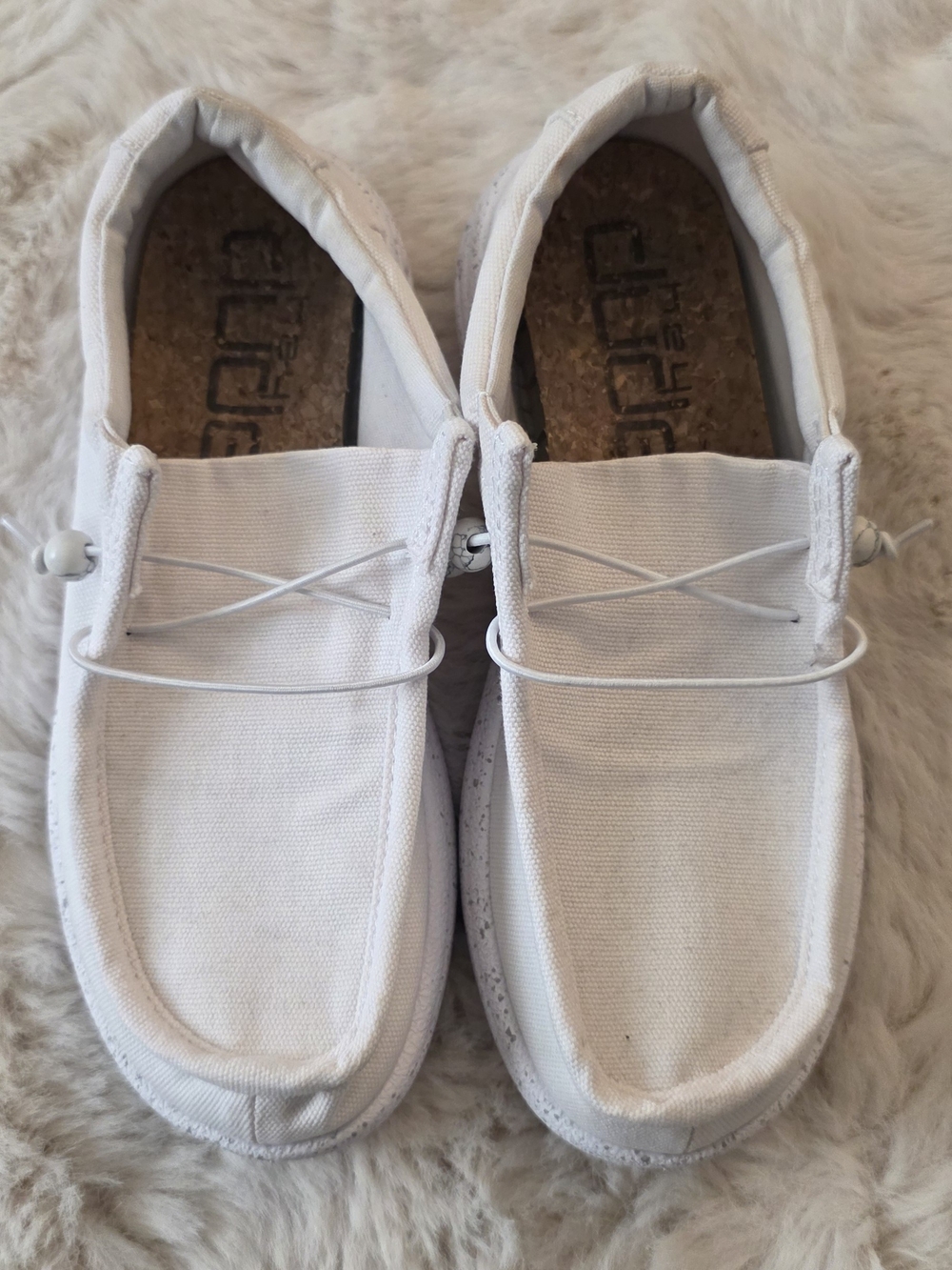 Hey Dudes Women's Lamo White Casual Canvas Men's Slip-On Shoes - Unbranded